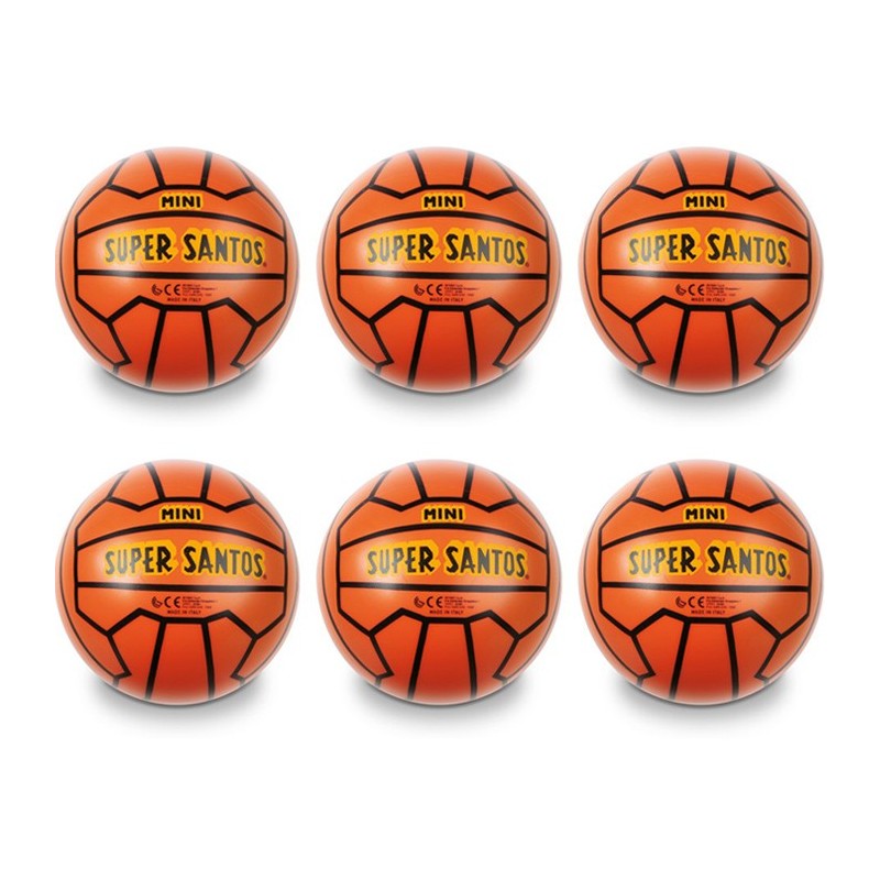 Pallone Mondo 6 Pz Mini Super Santos 14cm Divertimento Bambini Leggero basket