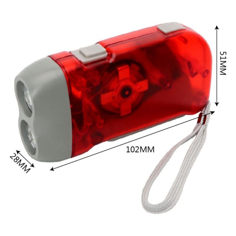 2x Lampadina torcia ricaricabile a mano leva led dinamo campeggio no batterie