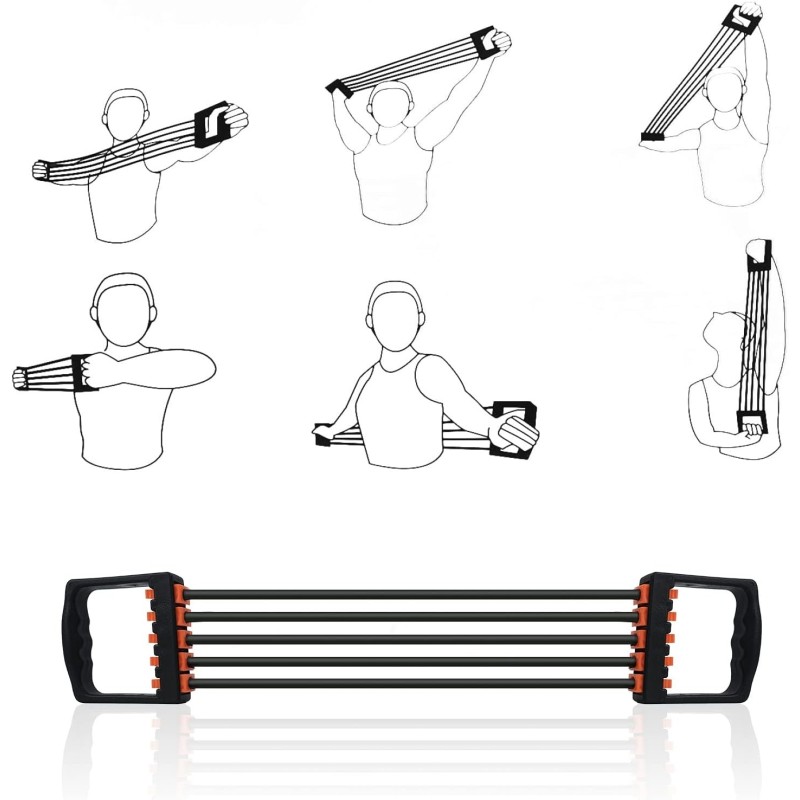 Kmt Style Attrezzo fitness estensore a 5 molle per sport palestra m...