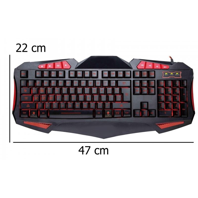 Tastiera gaming retroilluminata USB per mac e pc tasti volume keyboard