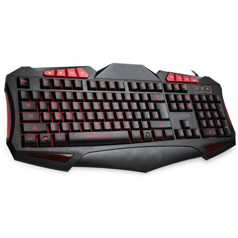 Tastiera gaming retroilluminata USB per mac e pc tasti volume keyboard