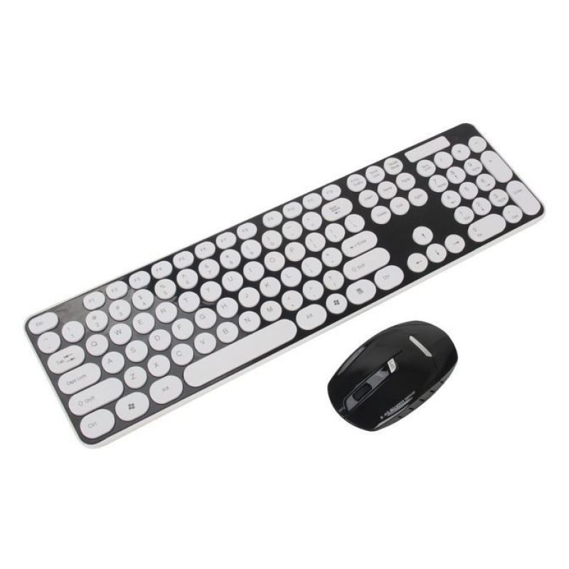 Tastiera wireless mouse senza fili ricevitore USB batterie copertura silicone