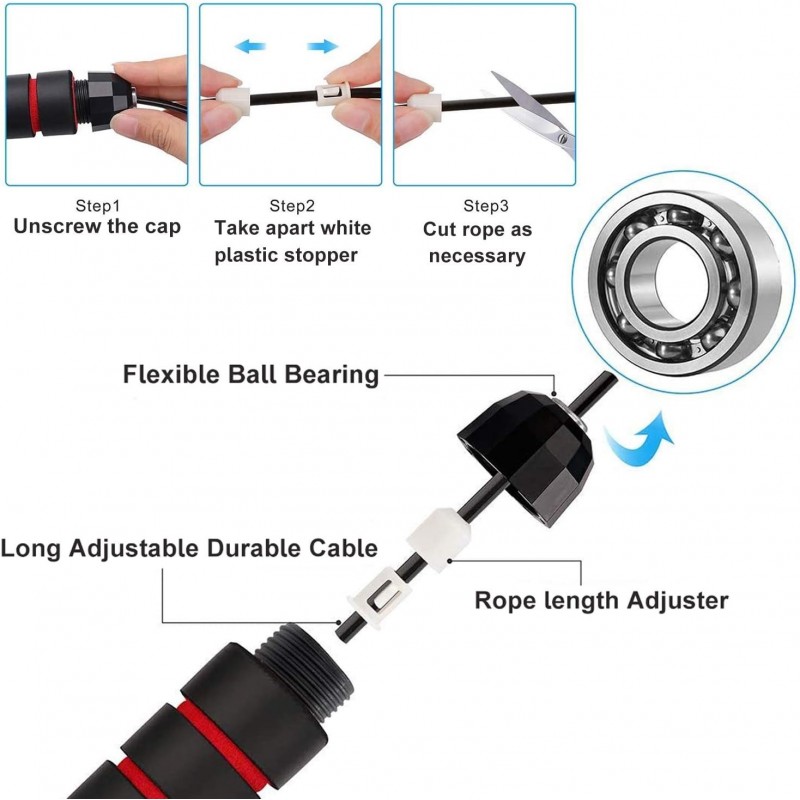 Corda Per Saltare Professionale Lan Stylitaly - Con Ricambio, Maniglie Ergonomiche - Foto 10