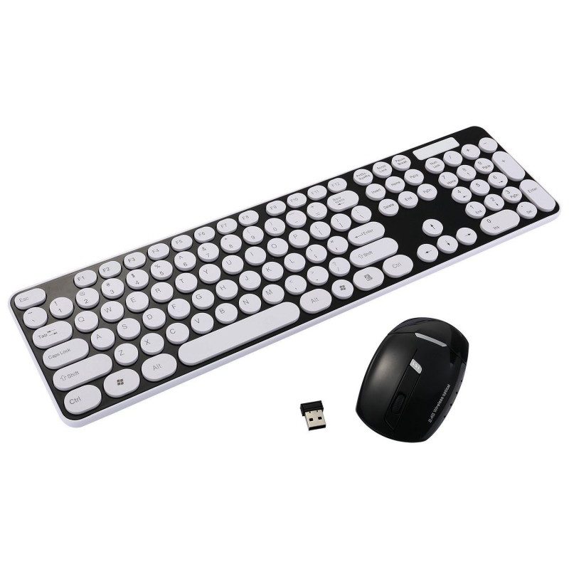 Tastiera wireless mouse senza fili ricevitore USB batterie copertura silicone