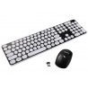 Tastiera wireless mouse senza fili ricevitore USB batterie copertura silicone