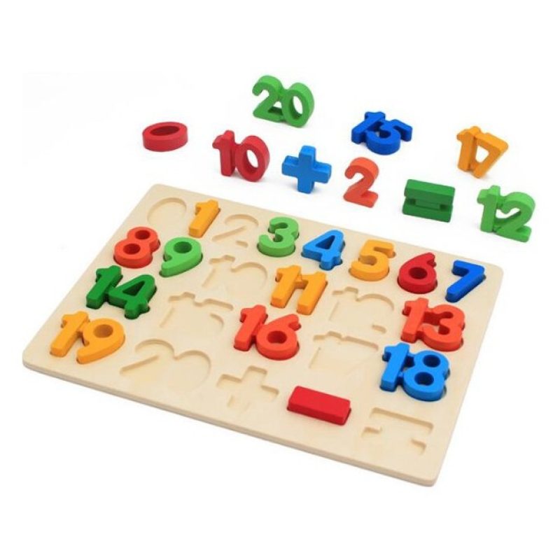Hongu Gioco Educativo Bambini Numeri Puzzle 3d in Legno Colorato in...