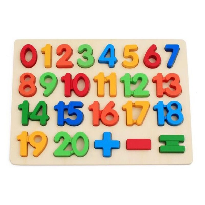 Hongu Gioco Educativo Bambini Numeri Puzzle 3d in Legno Colorato in...