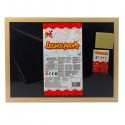 Lavagna con cornice in legno scrivibile con gessetti cancellino 44x33cm bambini