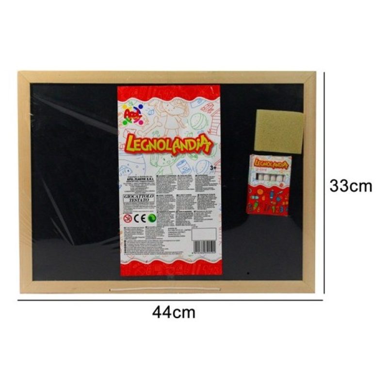 Apel Plastik Lavagna con cornice in legno scrivibile con gessetti c...