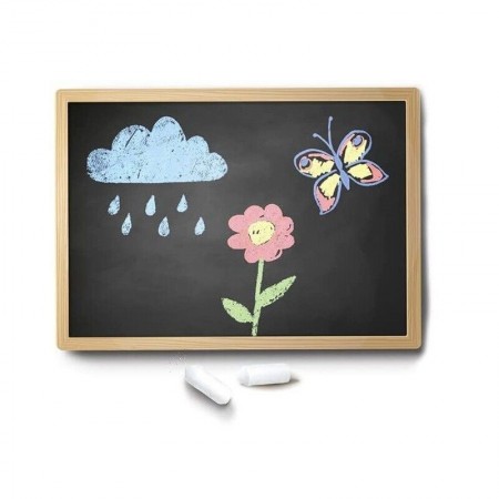 Lavagna con cornice in legno scrivibile con gessetti cancellino 44x33cm bambini