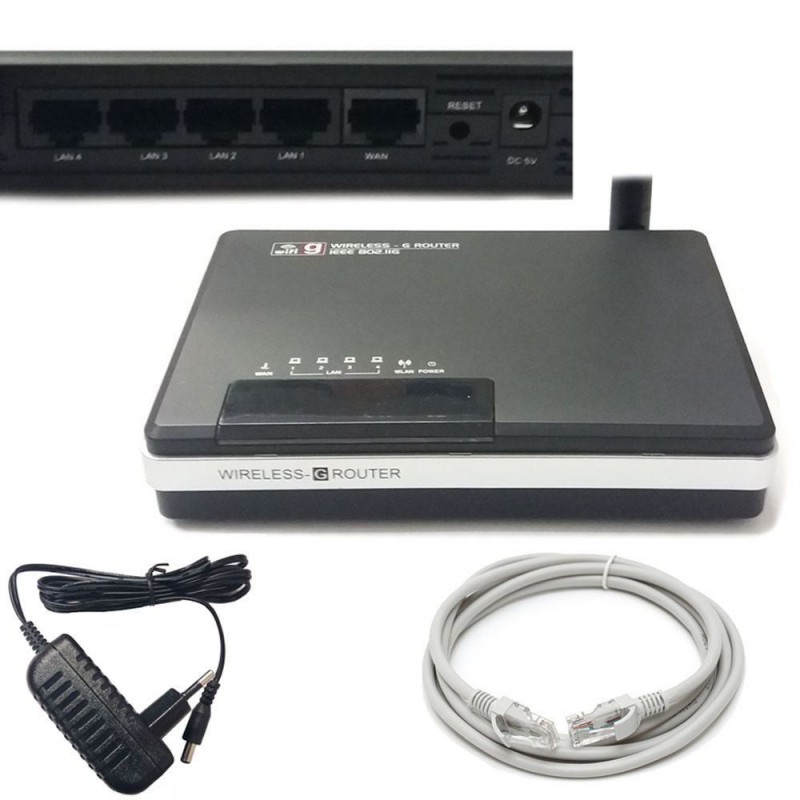 Router internet wireless wifi 4 ethernet 802.11b/g lan ADSL WAN UPnP WPA-PSK