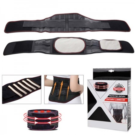 Fascia lombare Cintura schiena supporto stecche autoriscaldante sport S/M/L