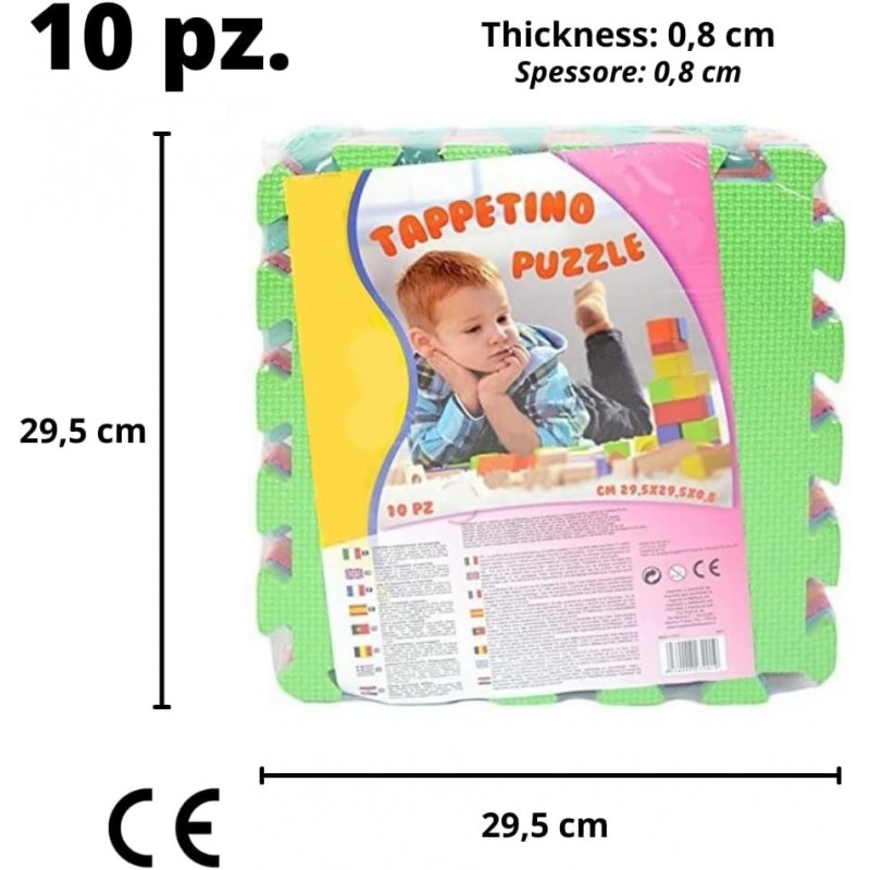 Cigioki Tappeto tappetino Puzzle bambini Morbido 29,5x29,5cm 10pz l...