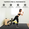 Tappeto puzzle tappetino fitness palestra 10pz multiuso in schiuma 30x30cm nero