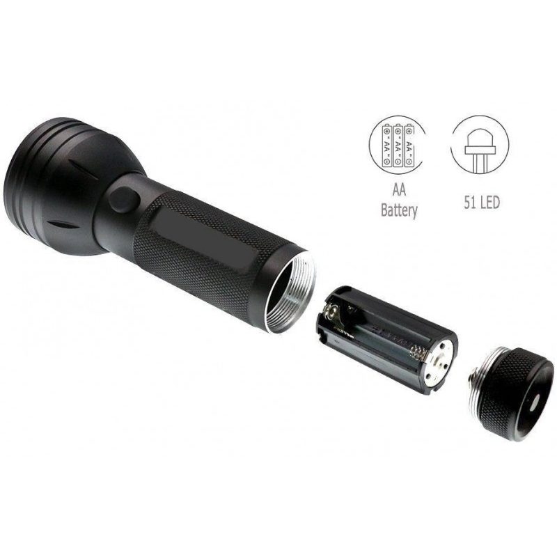 51 LED UV Mini torcia portabile raggi violetti ispeziona macchie fluidi batterie