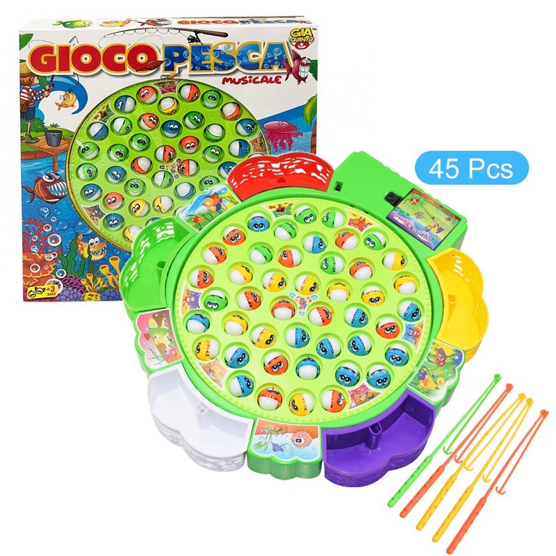 Pesca Pazza 45 Pezzi Giocattolo Gioco Bambini 3+ pesciolini elettro...