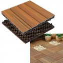 Pavimento piastrelle Esterni in Legno Set 12 Pz Montaggio a Incastro 30X30cm