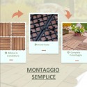 Pavimento piastrelle Esterni in Legno Set 12 Pz Montaggio a Incastro 30X30cm