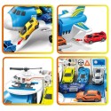 Aereo Garage Giocattolo Bambini Aereoplano Apribile 2 Macchinine 1 elicottero