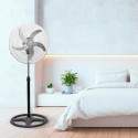 Ventilatore a Piantana Acciaio 3in1 Terra Tavolo Parete Base Tonda 65W Pala 50