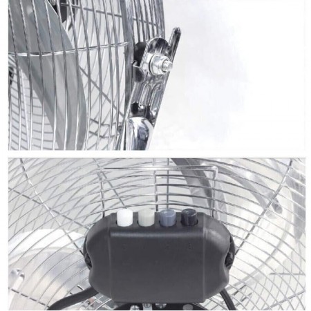 Ventilatore da terra Acciaio 70W Con 3 Pale Alluminio a 3 Velocita Diametro 40cm