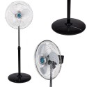 Ventilatore a Piantana Acciaio Base Tonda 60W 3 Pale Altezza