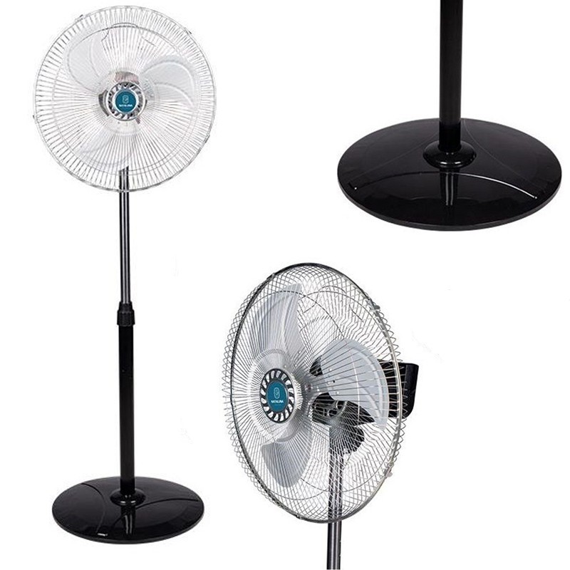 Ventilatore a Piantana Acciaio Base Tonda 60W 3 Pale Altezza