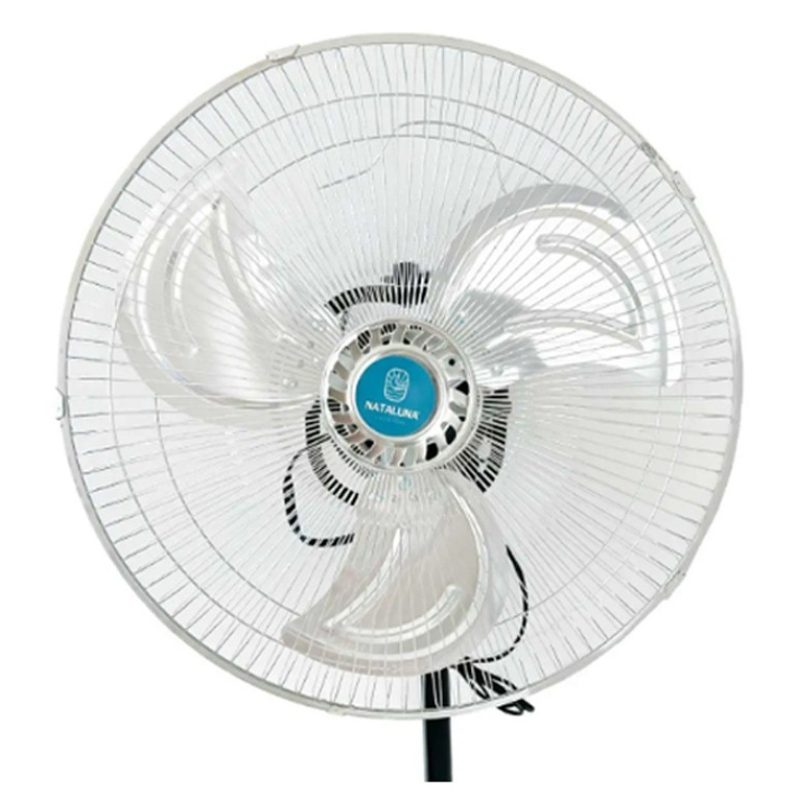 Ventilatore a Piantana Acciaio Base Tonda 60W 3 Pale altezza regola...