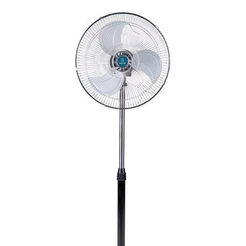 Ventilatore a Piantana Acciaio Base Tonda 60W 3 Pale altezza regola...