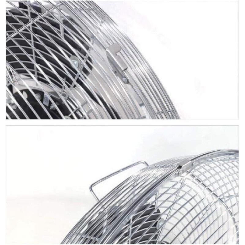 Ventilatore a Piantana Acciaio Base Tonda 60W 3 Pale altezza regola...