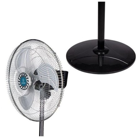 Ventilatore a Piantana Acciaio Base Tonda 60W 3 Pale Altezza