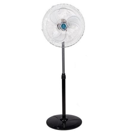 Ventilatore a Piantana Acciaio Base Tonda 60W 3 Pale Altezza