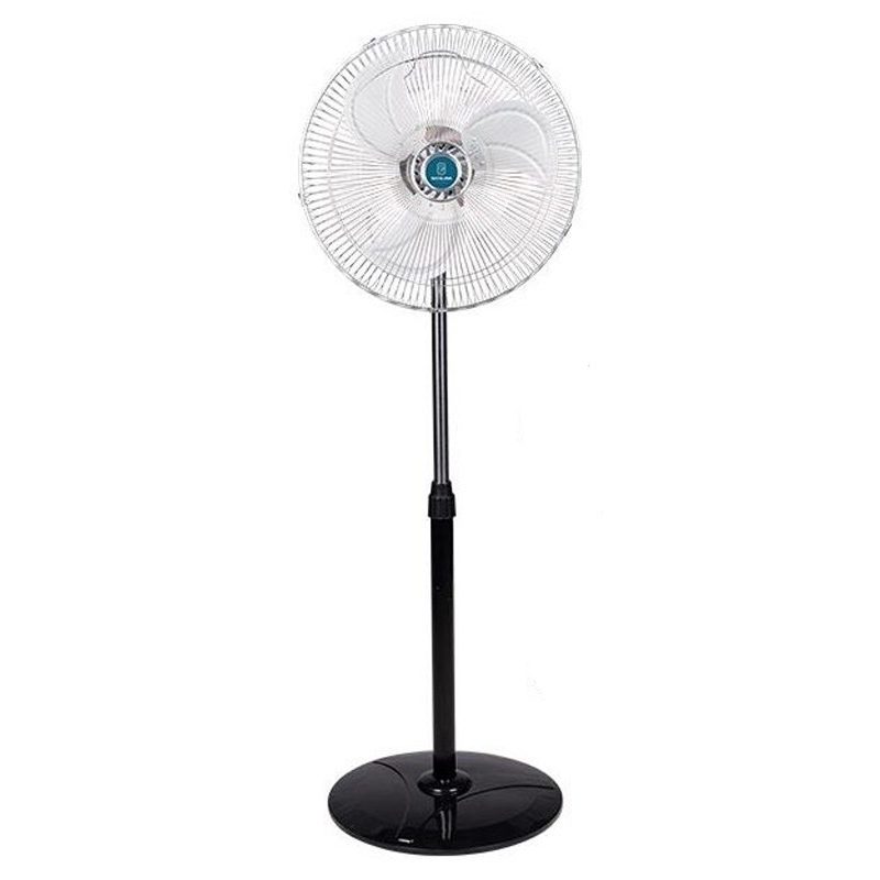 Ventilatore a Piantana Acciaio Base Tonda 60W 3 Pale altezza regola...