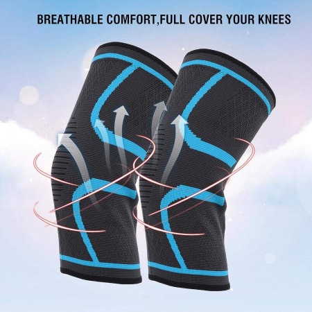 Fascia Ginocchio 2pz Gamba Sostegno Tutore Ginocchiera Elastica Traumi Supporto