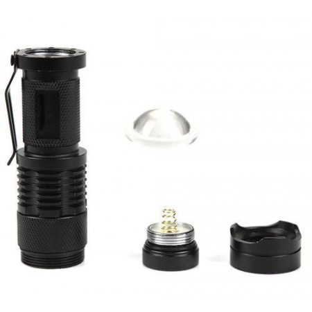 Mini torcia UV luce wood rileva banconote macchie fluidi zoom portatile batteria