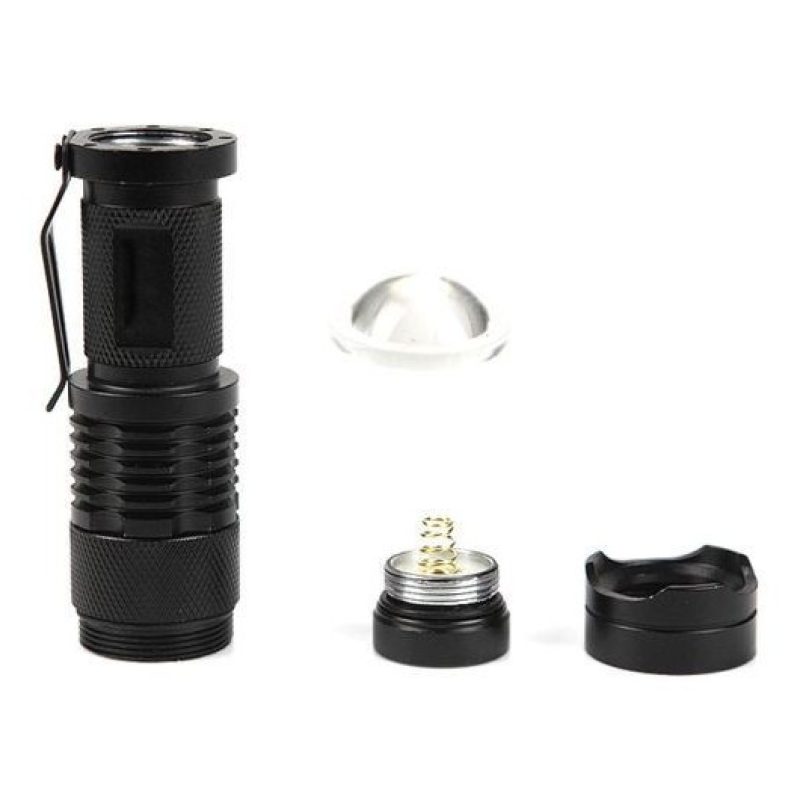 Mini torcia UV luce wood rileva banconote macchie fluidi zoom portatile batteria