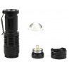 Mini torcia UV luce wood rileva banconote macchie fluidi zoom portatile batteria