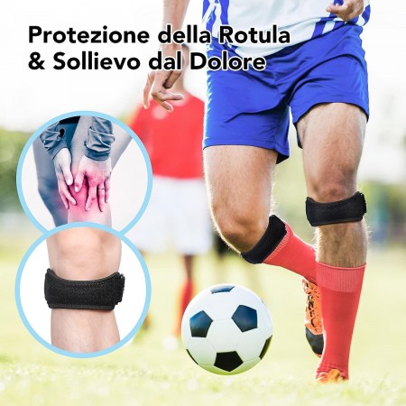 Cinturino Ginocchio per Tendinite Della Rotula 2PZ supporto tutore sport fascia
