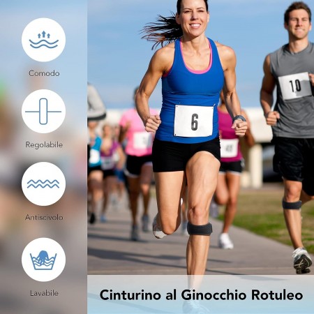 Cinturino Ginocchio per Tendinite Della Rotula 2PZ supporto tutore sport fascia
