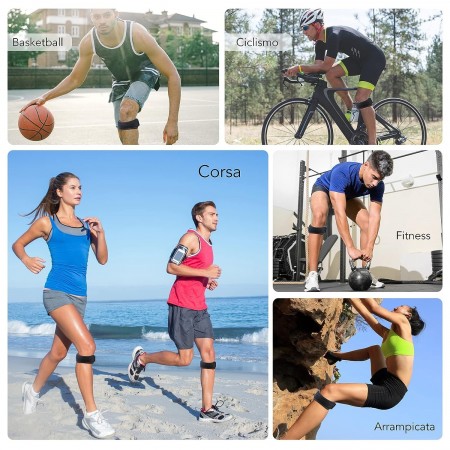 Cinturino Ginocchio per Tendinite Della Rotula 2PZ supporto tutore sport fascia