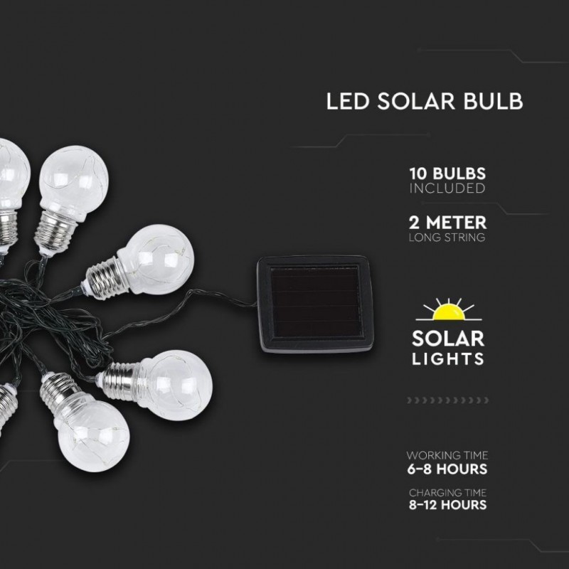 AD Trend Catena luminosa esterno 10 Lampadine E27 LED luce calda ca...
