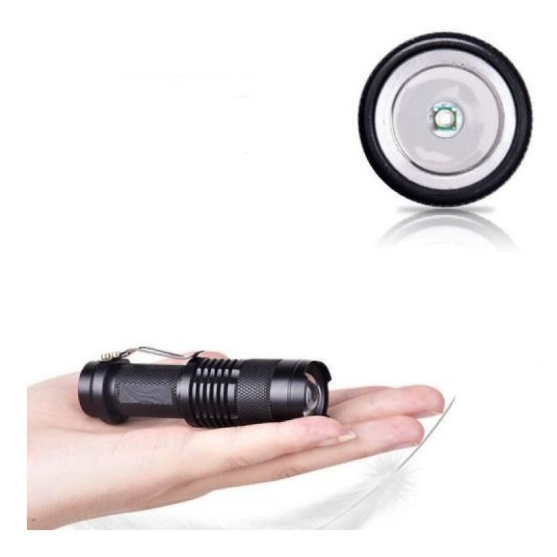 Mini torcia UV luce wood rileva banconote macchie fluidi zoom portatile batteria
