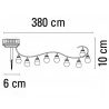 AD Trend Catena luminosa esterno 10 Lampadine E27 LED luce calda ca...