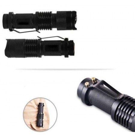 Mini torcia UV luce wood rileva banconote macchie fluidi zoom portatile batteria