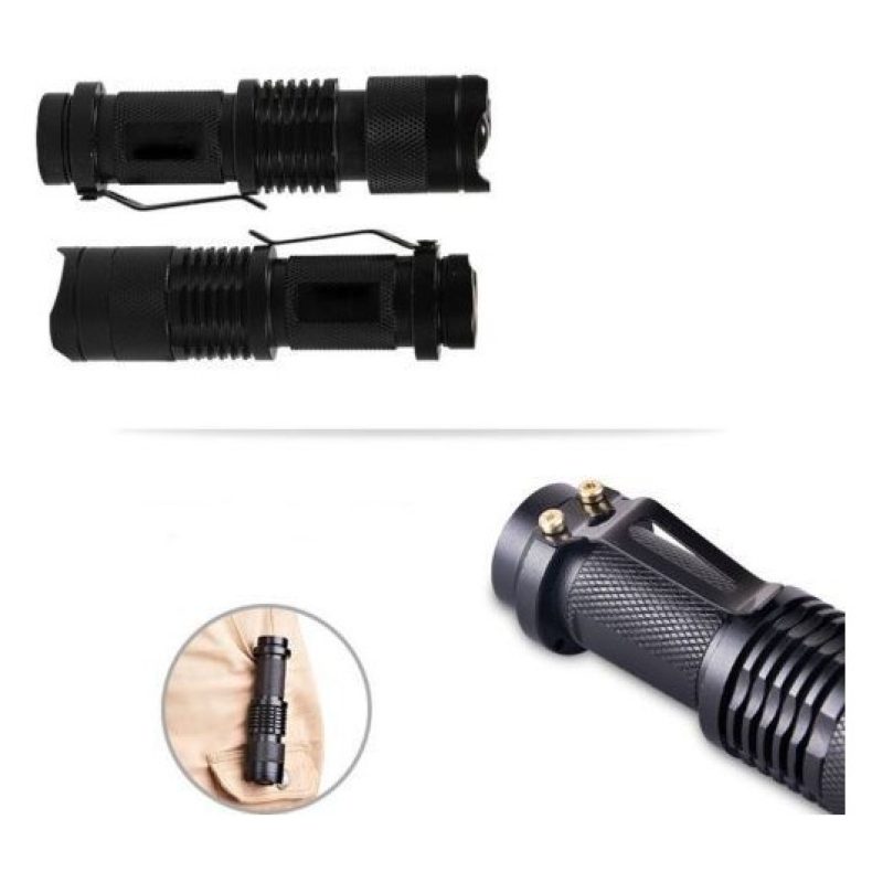 Mini torcia UV luce wood rileva banconote macchie fluidi zoom portatile batteria
