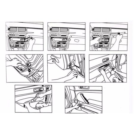 Kit 4 pz attrezzi smontaggio interni plafoniere plastiche portiere casse auto