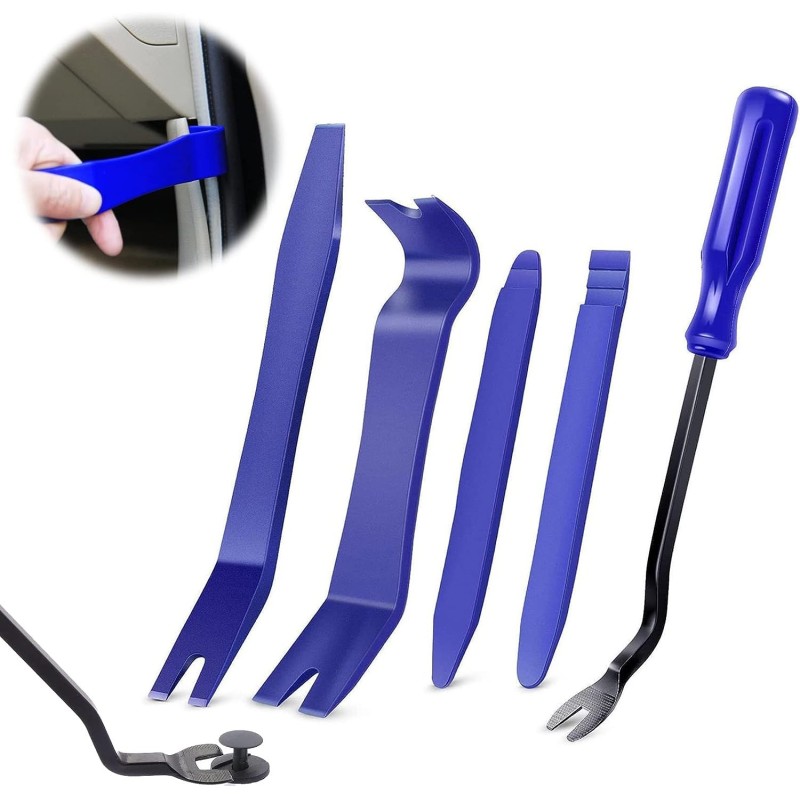 Kit 5 Leve Smontaggio Plastiche Professionali Interni Auto Antigraffio portiere