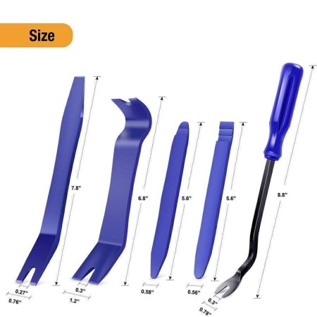 Kit 5 Leve Smontaggio Plastiche Professionali Interni Auto Antigraffio portiere