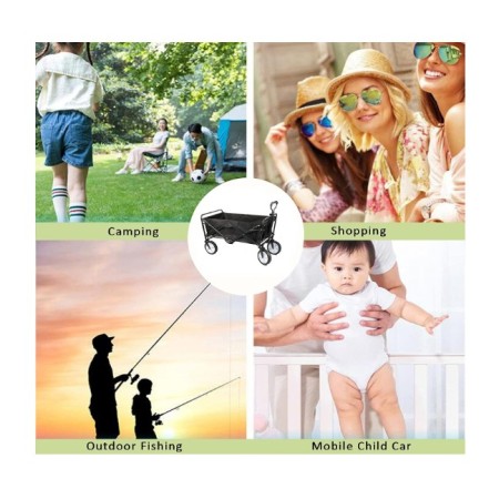 Carrello da Campeggio Pieghevole Picnic vagone Spiaggia Pieghevole Spesa