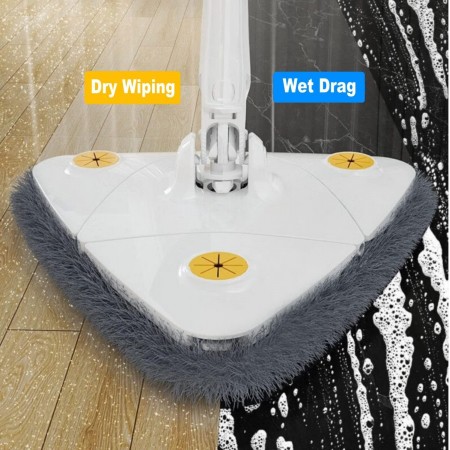 Mocio triangolare lavapavimenti mop girevole autostrizzante per soffitto polvere